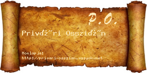 Privári Osszián névjegykártya